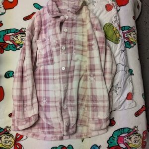 Plaid women Shirt in Pink and White